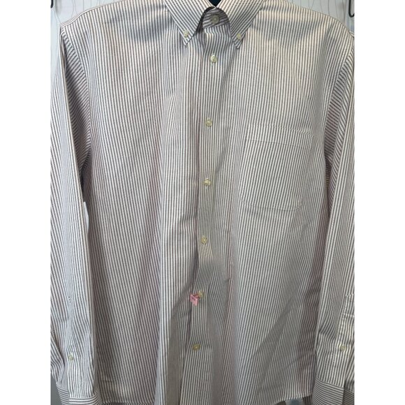 Land's End Dress Shirt Mens Stripe Oxford  Button Up Business Casual‎ Size 16-35 - Picture 7 of 8